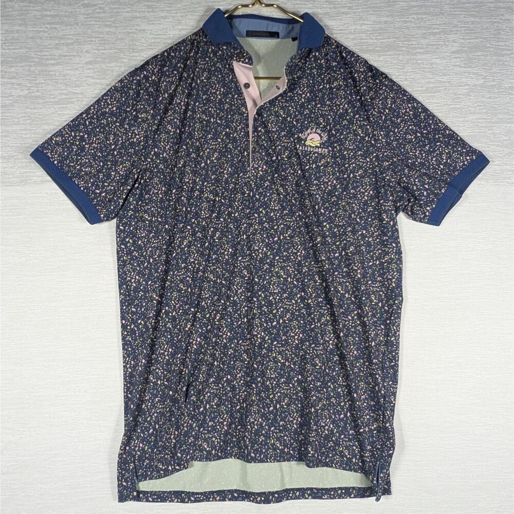 Greyson Polo Shirt Mens Large All Over Print Short Sleeve